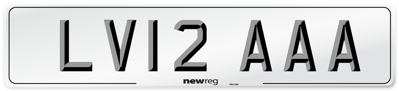 LV12 AAA Number Plate from New Reg
